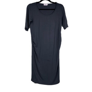 𝅺happy mama maternity charcoal t-shirt dress small